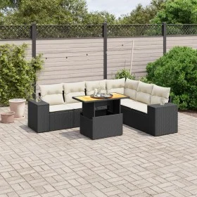 7-piece garden dining set and black synthetic rattan cushions by , Garden sets - Ref: Foro24-3272652, Price: 478,76 €, Discou...