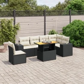 7-piece garden dining set and black synthetic rattan cushions by , Garden sets - Ref: Foro24-3272659, Price: 478,76 €, Discou...