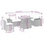7-piece garden dining set and black synthetic rattan cushions by , Garden sets - Ref: Foro24-3272659, Price: 478,76 €, Discou...