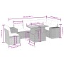7-teiliges Garten-Essset und schwarze Kissen aus synthetischem Rattan von , Gartensets - Ref: Foro24-3272659, Preis: 446,83 €...