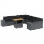 11-teiliges Gartensofa-Set und schwarze synthetische Rattankissen von , Gartensets - Ref: Foro24-3272826, Preis: 764,82 €, Ra...