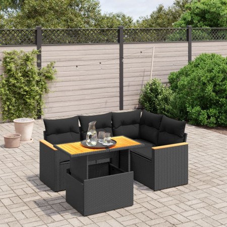 5-teiliges Gartenmöbel-Set und schwarze synthetische Rattankissen von , Gartensets - Ref: Foro24-3273057, Preis: 368,64 €, Ra...