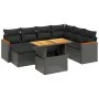 8-teiliges Gartensofa-Set und schwarze synthetische Rattankissen von , Gartensets - Ref: Foro24-3273190, Preis: 532,57 €, Rab...