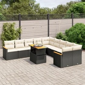 11-piece garden sofa set and black synthetic rattan cushions by , Garden sets - Ref: Foro24-3273261, Price: 678,89 €, Discoun...