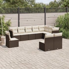 10-piece garden sofa set and brown synthetic rattan cushions by , Garden sets - Ref: Foro24-3249642, Price: 645,76 €, Discoun...