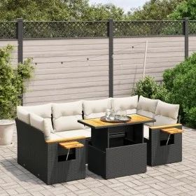 7-piece garden dining set and black synthetic rattan cushions by , Garden sets - Ref: Foro24-3273415, Price: 484,87 €, Discou...