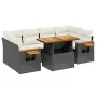 7-piece garden dining set and black synthetic rattan cushions by , Garden sets - Ref: Foro24-3273415, Price: 484,87 €, Discou...