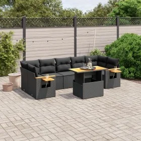 8-piece garden sofa set and black synthetic rattan cushions by , Garden sets - Ref: Foro24-3271664, Price: 595,08 €, Discount: %