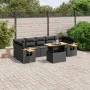 Set de sofás de jardín 8 piezas y cojines ratán sintético negro de , Conjuntos de jardín - Ref: Foro24-3271664, Precio: 592,6...