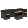 8-teiliges Gartensofa-Set und schwarze synthetische Rattankissen von , Gartensets - Ref: Foro24-3271664, Preis: 592,66 €, Rab...