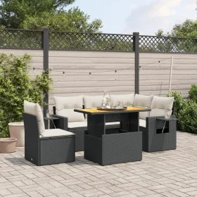 6-piece garden sofa set and black synthetic rattan cushions by , Garden sets - Ref: Foro24-3271756, Price: 411,97 €, Discount: %