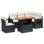 6-piece garden sofa set and black synthetic rattan cushions by , Garden sets - Ref: Foro24-3271756, Price: 411,97 €, Discount: %