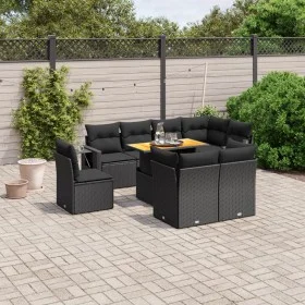 8-teiliges Gartensofa-Set und schwarze synthetische Rattankissen von , Gartensets - Ref: Foro24-3271846, Preis: 679,33 €, Rab...
