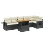 7-piece garden dining set and black synthetic rattan cushions by , Garden sets - Ref: Foro24-3271763, Price: 464,92 €, Discou...