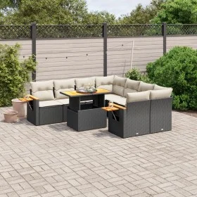 8-teiliges Gartensofa-Set und schwarze synthetische Rattankissen von , Gartensets - Ref: Foro24-3271679, Preis: 572,71 €, Rab...