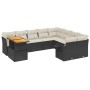 Garden sofa set 10 pieces with black synthetic rattan cushions by , Garden sets - Ref: Foro24-3271917, Price: 597,26 €, Disco...