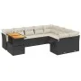 Garden sofa set 10 pieces with black synthetic rattan cushions by , Garden sets - Ref: Foro24-3271917, Price: 618,48 €, Disco...