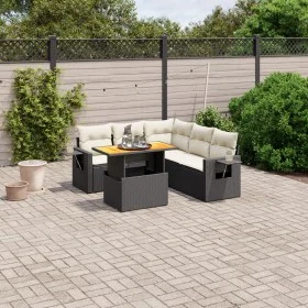 6-teiliges Gartensofa-Set und schwarze synthetische Rattankissen von , Gartensets - Ref: Foro24-3271749, Preis: 411,97 €, Rab...