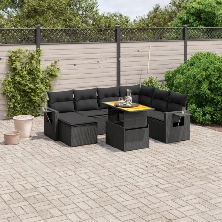 8-piece garden sofa set and black synthetic rattan cushions by , Garden sets - Ref: Foro24-3271867, Price: 548,67 €, Discount: %
