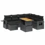 8-teiliges Gartensofa-Set und schwarze synthetische Rattankissen von , Gartensets - Ref: Foro24-3271867, Preis: 548,67 €, Rab...