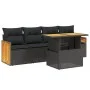 5-teiliges Gartenmöbel-Set und schwarze synthetische Rattankissen von , Gartensets - Ref: Foro24-3273834, Preis: 346,33 €, Ra...