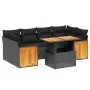 Set de comedor de jardín 7 pzas y cojines ratán sintético negro de , Conjuntos de jardín - Ref: Foro24-3273855, Precio: 498,1...
