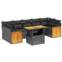 8-teiliges Gartensofa-Set und schwarze synthetische Rattankissen von , Gartensets - Ref: Foro24-3273869, Preis: 552,87 €, Rab...
