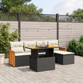 6-piece garden sofa set and black synthetic rattan cushions by , Garden sets - Ref: Foro24-3273933, Price: 373,91 €, Discount: %