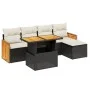 6-teiliges Gartensofa-Set und schwarze synthetische Rattankissen von , Gartensets - Ref: Foro24-3273933, Preis: 373,91 €, Rab...