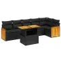 7-piece garden dining set and black synthetic rattan cushions by , Garden sets - Ref: Foro24-3273967, Price: 487,59 €, Discou...
