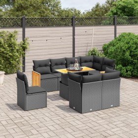 Set de sofás de jardín 8 piezas y cojines ratán sintético negro de , Conjuntos de jardín - Ref: Foro24-3274051, Precio: 622,9...