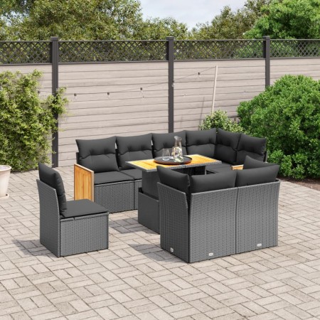 8-teiliges Gartensofa-Set und schwarze synthetische Rattankissen von , Gartensets - Ref: Foro24-3274051, Preis: 623,34 €, Rab...