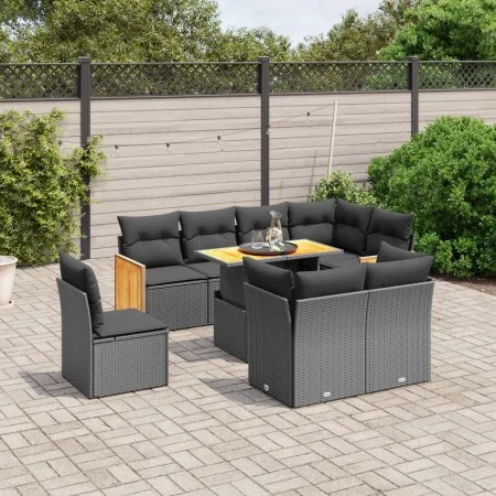 8-teiliges Gartensofa-Set und schwarze synthetische Rattankissen von , Gartensets - Ref: Foro24-3274051, Preis: 635,61 €, Rab...