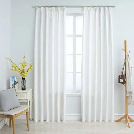Blackout curtains with hooks 2 pieces off-white 140x225 cm by vidaXL, Curtains and curtains - Ref: Foro24-134486, Price: 42,3...