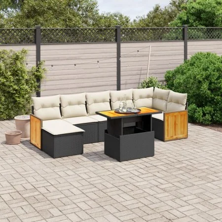 8-piece garden sofa set and black synthetic rattan cushions by , Garden sets - Ref: Foro24-3274066, Price: 496,20 €, Discount: %