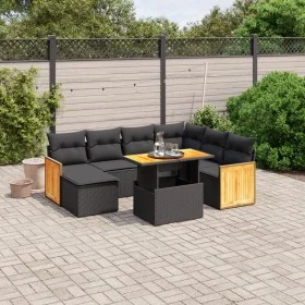 8-teiliges Gartensofa-Set und schwarze synthetische Rattankissen von , Gartensets - Ref: Foro24-3274072, Preis: 531,04 €, Rab...