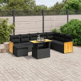 8-piece garden sofa set and black synthetic rattan cushions by , Garden sets - Ref: Foro24-3274093, Price: 588,45 €, Discount: %