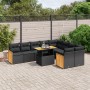 Garden sofa set 10 pieces with black synthetic rattan cushions by , Garden sets - Ref: Foro24-3274114, Price: 655,22 €, Disco...