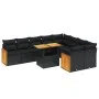 Gartensofa-Set 10-teilig mit schwarzen synthetischen Rattankissen von , Gartensets - Ref: Foro24-3274114, Preis: 654,26 €, Ra...