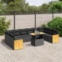 11-teiliges Gartensofa-Set und schwarze synthetische Rattankissen von , Gartensets - Ref: Foro24-3274128, Preis: 743,22 €, Ra...