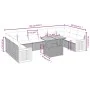 11-teiliges Gartensofa-Set und schwarze synthetische Rattankissen von , Gartensets - Ref: Foro24-3274128, Preis: 743,22 €, Ra...