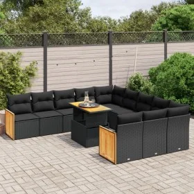 11-piece garden sofa set and black synthetic rattan cushions by , Garden sets - Ref: Foro24-3274142, Price: 744,19 €, Discoun...