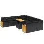 11-piece garden sofa set and black synthetic rattan cushions by , Garden sets - Ref: Foro24-3274142, Price: 744,19 €, Discoun...