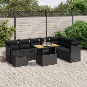 8-piece garden sofa set and black synthetic rattan cushions by , Garden sets - Ref: Foro24-3275512, Price: 593,53 €, Discount: %