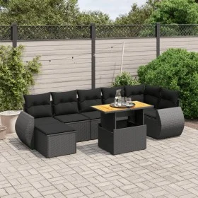 8-piece garden sofa set and black synthetic rattan cushions by , Garden sets - Ref: Foro24-3275820, Price: 572,05 €, Discount: %