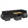 8-piece garden sofa set and black synthetic rattan cushions by , Garden sets - Ref: Foro24-3275820, Price: 572,05 €, Discount: %