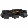 8-teiliges Gartensofa-Set und schwarze synthetische Rattankissen von , Gartensets - Ref: Foro24-3275848, Preis: 631,57 €, Rab...