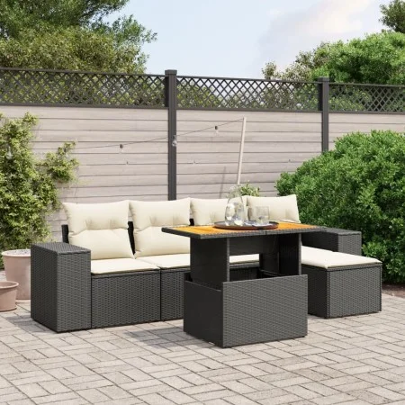 6-piece garden sofa set and black synthetic rattan cushions by , Garden sets - Ref: Foro24-3275919, Price: 397,97 €, Discount: %