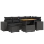 7-teiliges Garten-Essset und schwarze Kissen aus synthetischem Rattan von , Gartensets - Ref: Foro24-3275925, Preis: 519,01 €...
