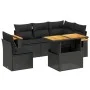 6-piece garden sofa set and black synthetic rattan cushions by , Garden sets - Ref: Foro24-3273519, Price: 454,11 €, Discount: %